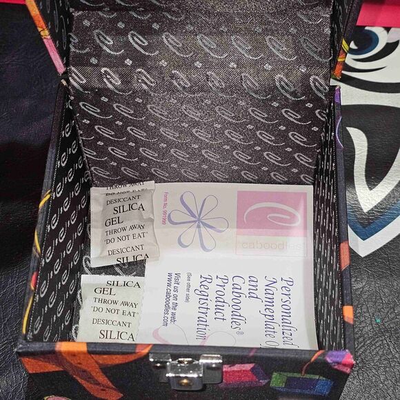 NEW Caboodles Black Multicolor Locking Cosmetic Organizer Case 5x5x5 - Picture 6 of 8